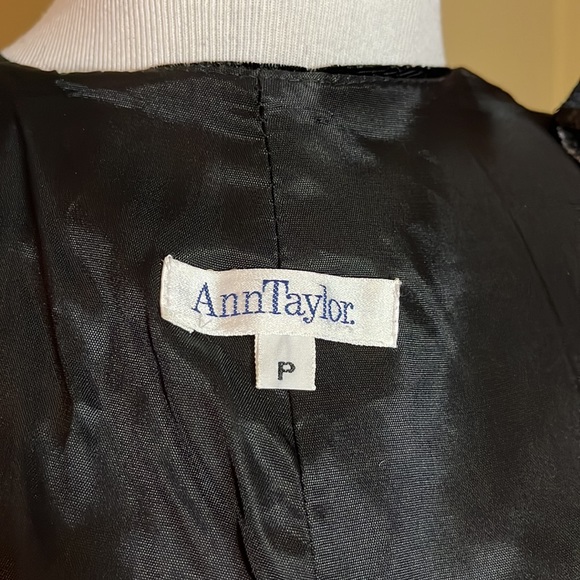 Vintage 80s ANN TAYLOR sz Small Velvet Topper Coat Black USA Made MidThigh Lined - Picture 10 of 13